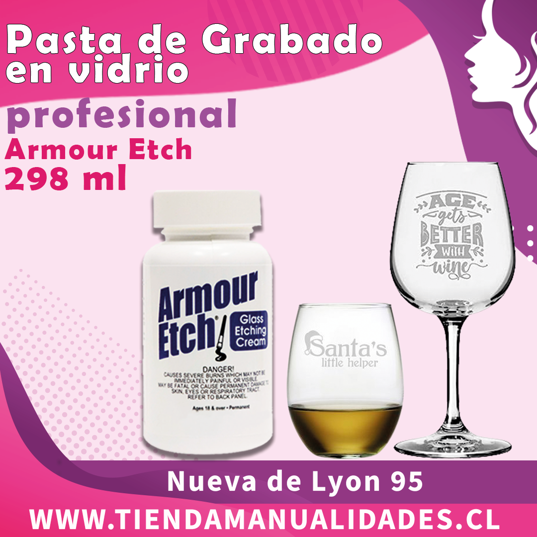 Pasta grabado vidrio profesional Armour Etch - 298 ml--ENTREGA INMEDIATA