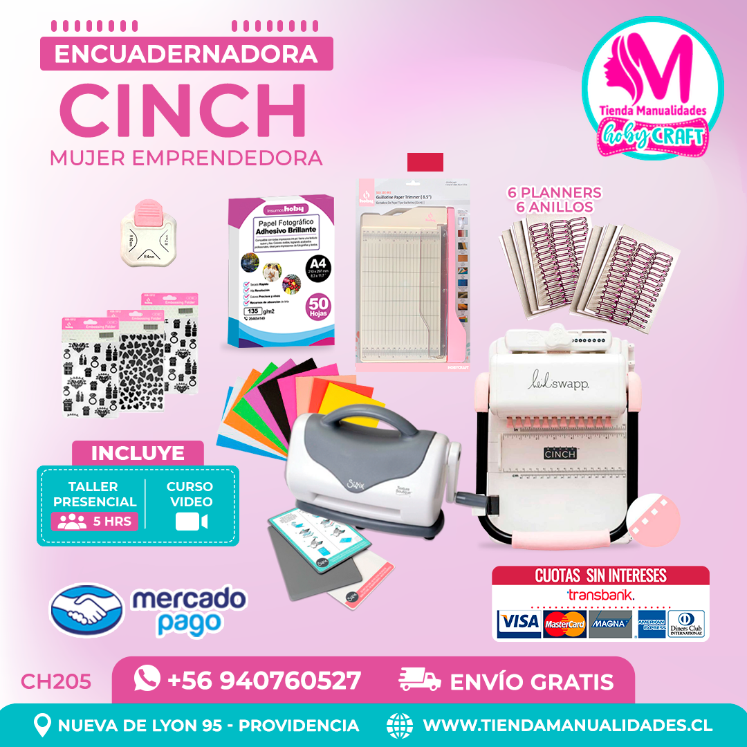 CH205 Cinch rosada + Curso Video + Taller presencial - Envío Gratis - Entrega Inmediata