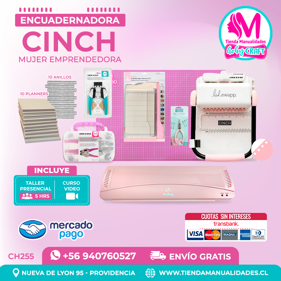CH255 Cinch rosada + Curso Video + Taller presencial - Envío Gratis - Entrega Inmediata