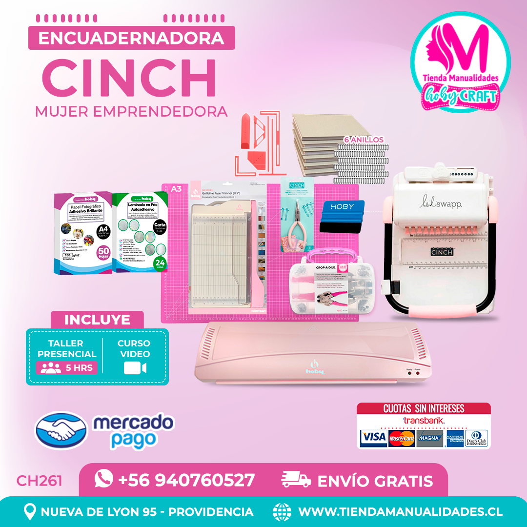 CH261 Cinch rosada + Curso Video + Taller presencial - Envío Gratis - Entrega Inmediata