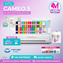 C590 Kit Silhouette Cameo 5 blanca + Taller presencial + Envío gratis - Entrega inmediata
