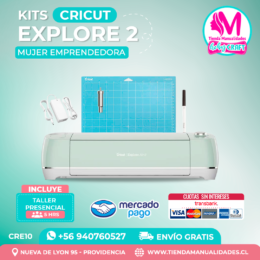 CRE10 Plotter Cricut Explore Air2 – Taller presencial – Envío gratis – Entrega inmediata