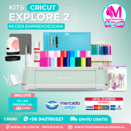 CRE90 Plotter Cricut Explore Air2 – Taller presencial – Envío gratis – Entrega inmediata