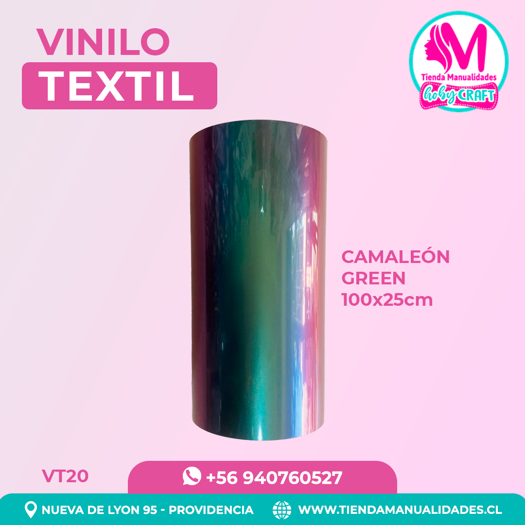 VT30 Vinilo Textil Camaleón green 100x25cm