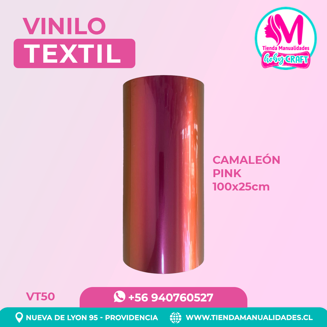 VT50 Vinilo Textil Camaleón Pink 100x25cm