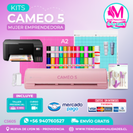 C5605 Kit Silhouette Cameo 5 rosada + Taller presencial + Envío gratis - Entrega inmediata