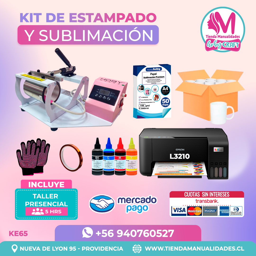 KE65 Kit Estampadora de tazas HobyPress - Envío gratis