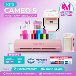 C5615 Kit Silhouette Cameo 5 rosada + Taller presencial + Envío gratis - Entrega inmediata