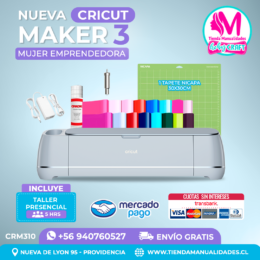 CRM310 Plotter Cricut Maker3 - Taller presencial – Envío gratis – Entrega inmediata