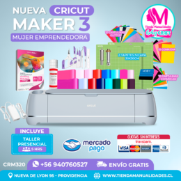 CRM320 Plotter Cricut Maker3 - Taller presencial – Envío gratis – Entrega inmediata