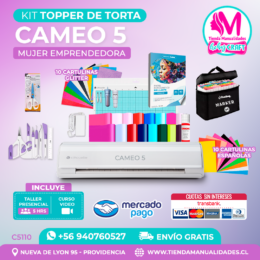 C5110 Kit Topper de torta Cameo 5 blanca + Envío gratis - Entrega inmediata