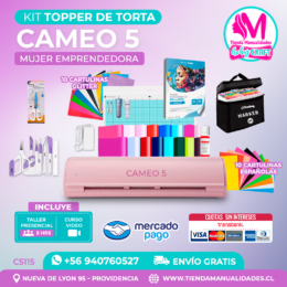 C5115 Kit Topper de torta Cameo 5 rosada + Envío gratis - Entrega inmediata