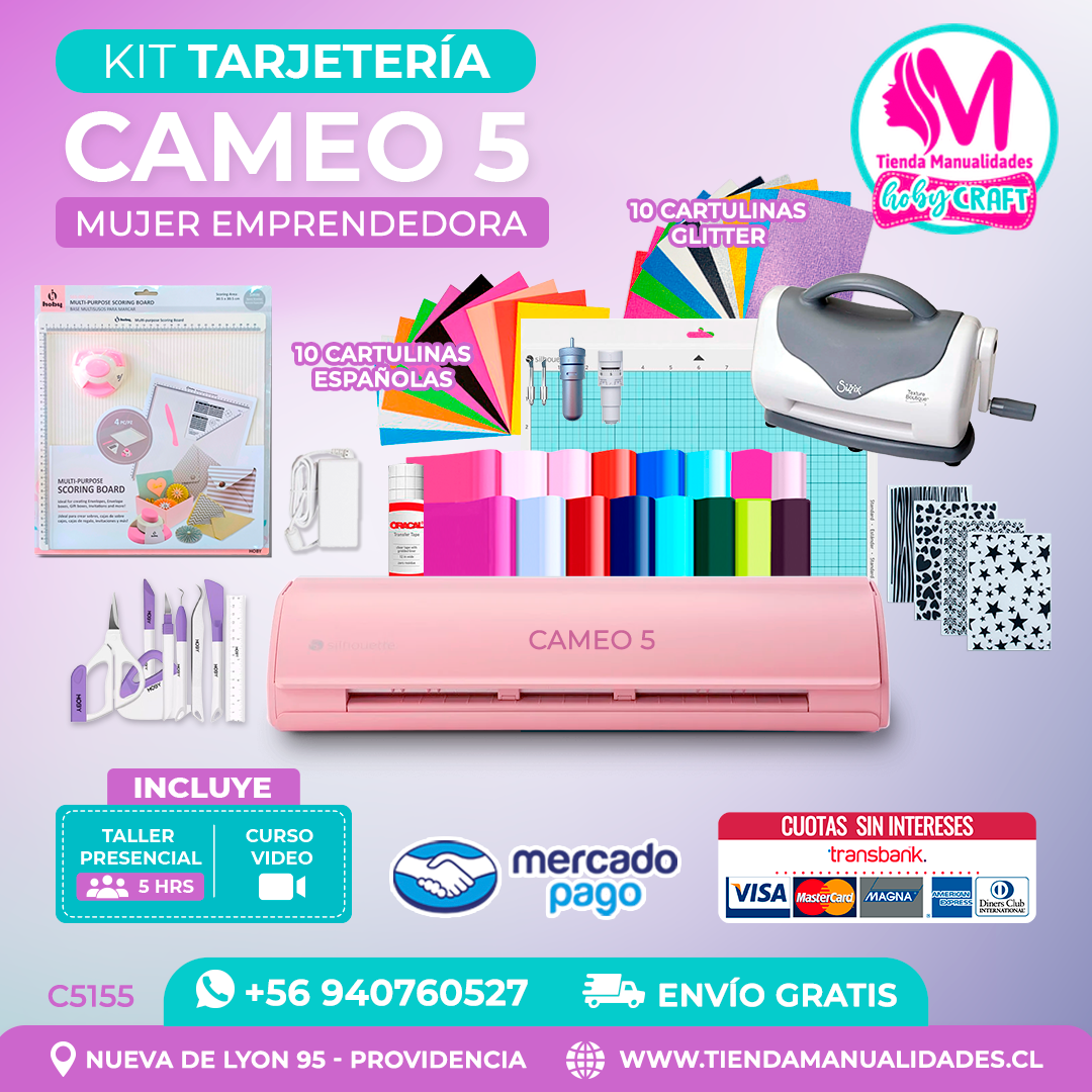 C5155 Kit Tarjetería Cameo 5 rosada + Envío gratis - Entrega inmediata