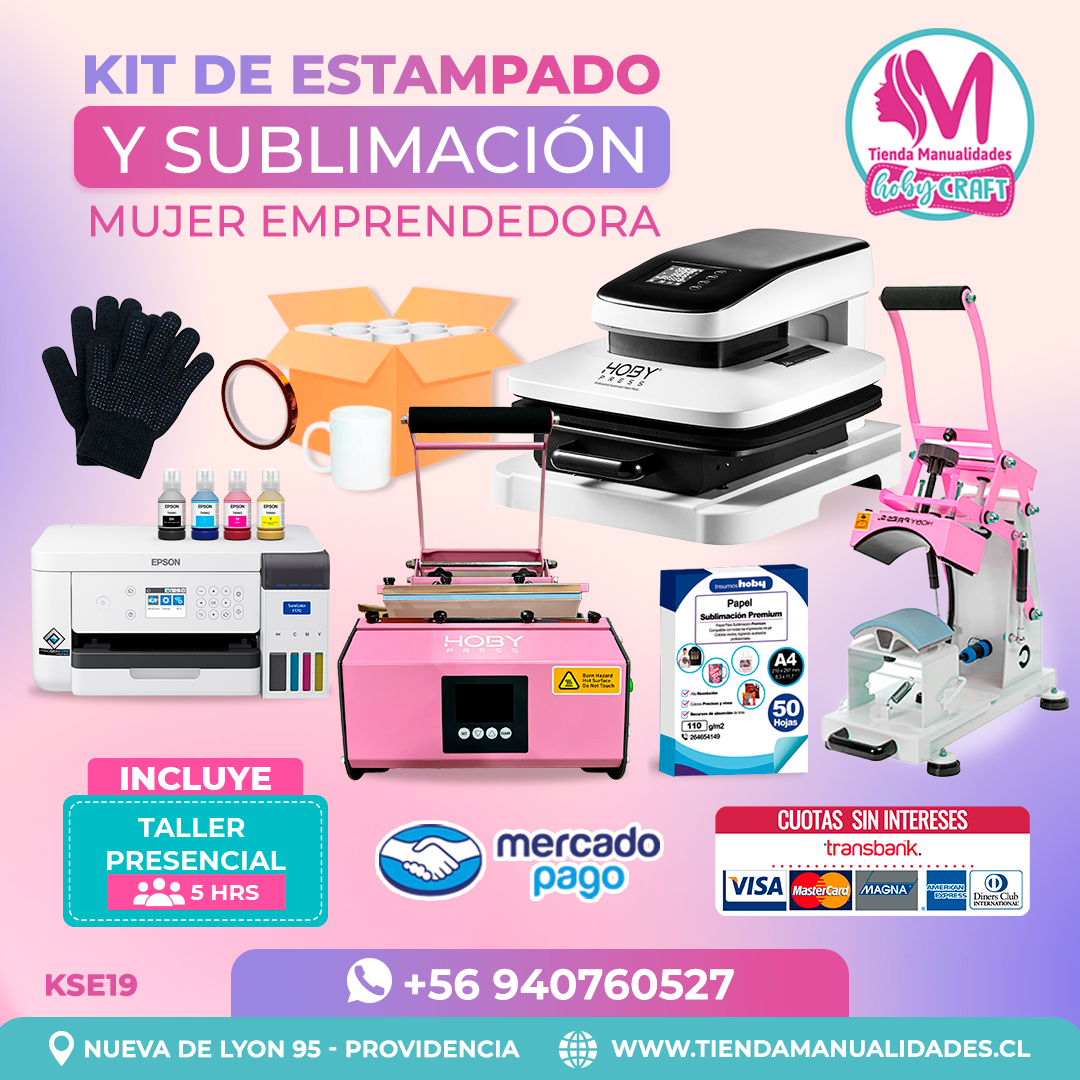 KSE19 Kit Sublimación y Estampado - Entrega Inmediata