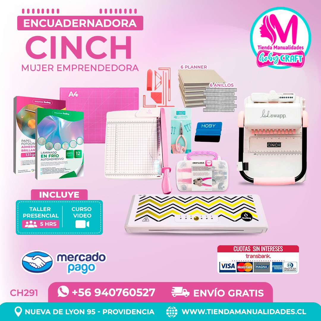 CH291 Cinch Rosada + Curso Video + Taller presencial - Envío Gratis - Entrega Inmediata
